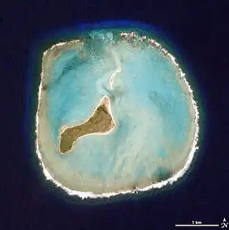 Image satellite d'Oeno Island.