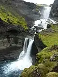 La chute d'eau et les débris de l'arche en 2013.