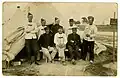 Officiers et sous-officiers de la 6e compagnie du 154e&nbsp;RI en manœuvres, probablement en 1913.