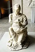 Vieille femme ivre. Copie romaine / original 200-180. Marbre H. 92&nbsp;cm. Glyptothèque de Munich