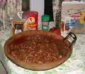 Harosset séfarade d'Europe occidentale (pignons de pin, pommes, poires, raisins secs, figues, jus d'orange, vin rouge et cannelle).