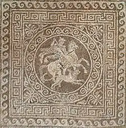 Mosaïque représentant Bellérophon, Olynthe, fin du Ve siècle av. J.-C.