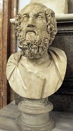 Autre buste d'Homère d'après un original hellénistique du IIe&nbsp;siècle&nbsp;av. J.-C. (collection Albani).