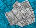 Plan du quartier d'Oranienburg en 1884 avec la Chausseestraße