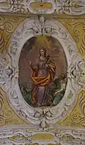 Sainte Marthe avec la Tarasque à ses pieds, voûte de la chapelle Sainte-Marthe de Ceriana
