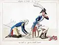 « Origine de l'ordre du lys. On sait ce qu'en vaut l'aune ». Caricature du comte d'Artois, 1815