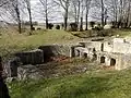Sudatorium (au 1er&nbsp;plan) et tepidarium (à droite).
