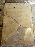 Dalle funéraire de Charles Lavier, 1669.