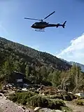 Hélitreuillage au refuge de l'Ortu di u Piobbu.