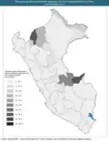 Carte des locuteurs natifs d'une autre langue indigène selon le recensement de 2017.