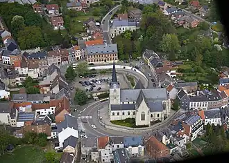 Vue aérienne du centre d'Overijse.