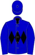 Bleue roy, ceinture losangée noire