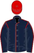 Gros-bleu coutures et toque rouges