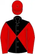 Black and red diabolo, red sleeves and cap
