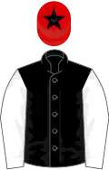 Black, white sleeves, red cap, black star