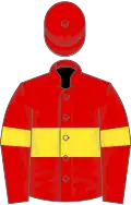 Red, yellow hoop and armlets