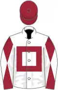 White, maroon hollow box, maroon sleeves, white diablo, maroon cap