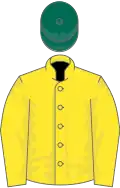 Yellow, dark green cap