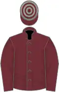 Wine, french grey hoop on cap