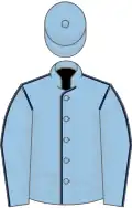 Bleu clair coutures gros bleu, toque bleue clair