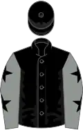 Black, grey sleeves, black stars