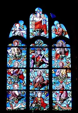Le Christ entouré des apôtres.