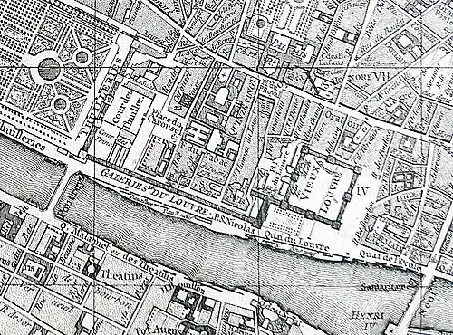 Carte de Paris, Vaugondy, 1760.