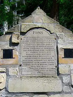 Inscription au fronton du Regard Saint-Martin.