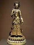 Bodhisattva. Bronze doré, H. 66 cm. Dynastie Ming (1368-1644).