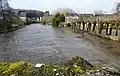 Inondations à Quimperlé : l'Ellé en crue (photo prise vers l'amont depuis le pont de la rue Ellé, 8 février 2014).
