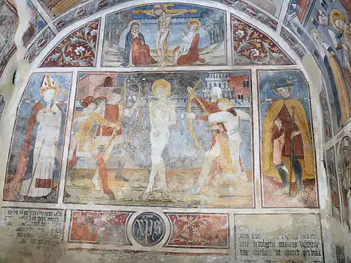 Supplice de saint Sébastien, Venanson, chapelle Sainte-Claire.