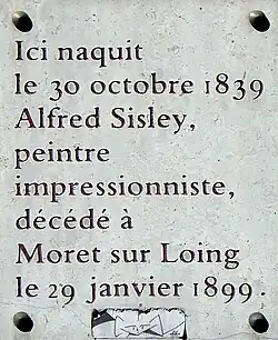 Maison natale. Plaque commémorative.