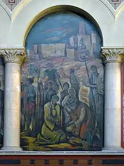 Détail de la toile marouflée d'Anders Osterlind.