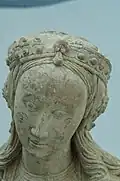 Sainte Agnès, détail du visage.