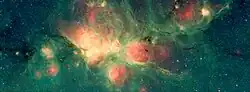 Autre image en infrarouge de NGC 6334 par le télescope spatial Spitzer.