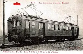 Automotrice PO Z 23402-415, future SNCF Z 4401-15, vers 1936.