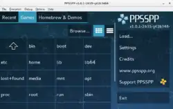 Description de l'image PPSSPP 1.0.1-2635-g62b3484 main interface.png.