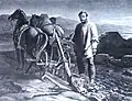 Le Soldat laboureur, gravure (d'après son tableau ?) de Pierre-Roch Vigneron, 1818, BnF.