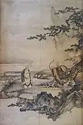 Sur l'illumination zen. Shigong tend son arc et Sanping offre sa poitrine. Attribution. Daisen-in. Musée national de Tokyo