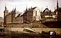 La Conciergerie et les travaux de reconstruction du Palais de justice (vers 1860) par Adrien Dauzats (1804-1868).