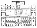 Plan et projection verticale publiés dans Les Quatre Livres de l'architecture