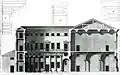 Coupe transversale du palais due à Ottavio Bertotti Scamozzi, 1776