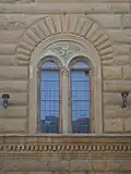 Bifora renaissance, Palais Strozzi, Florence (Italie)