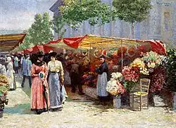 Marché aux fleur à Paris, 1890