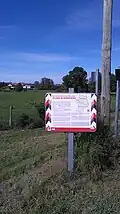 Panneau de la ligne de démarcation dans le Cher.