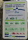 Panneau chemin de halage de la Marne à Charenton-le-Pont.