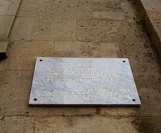 Plaque commémorative pour le 5e régiment du génie.