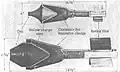 Coupes de la grenade du Panzerfaust klein et du Panzerfaust 100, avec légende et mesures anglo-saxonnes.