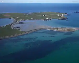 Vue aérienne de Papa Stronsay
