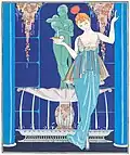 Robe Jeanne Paquin illustrée par George Barbier dans la Gazette du Bon Ton, en 1914.